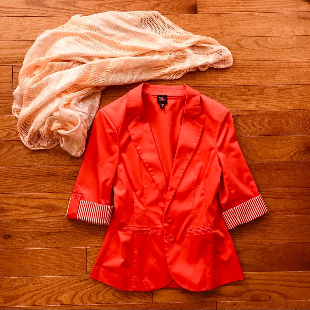 2B Bebe Blood Orange Blazer